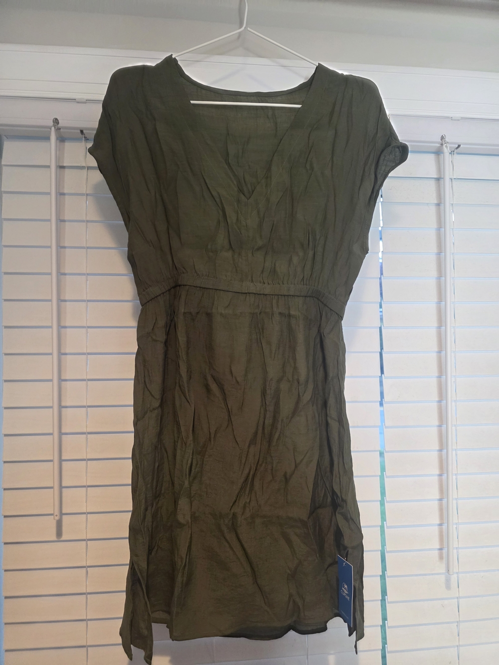 Cupshe Olive Green V-Neck Short Sleeve Tunic